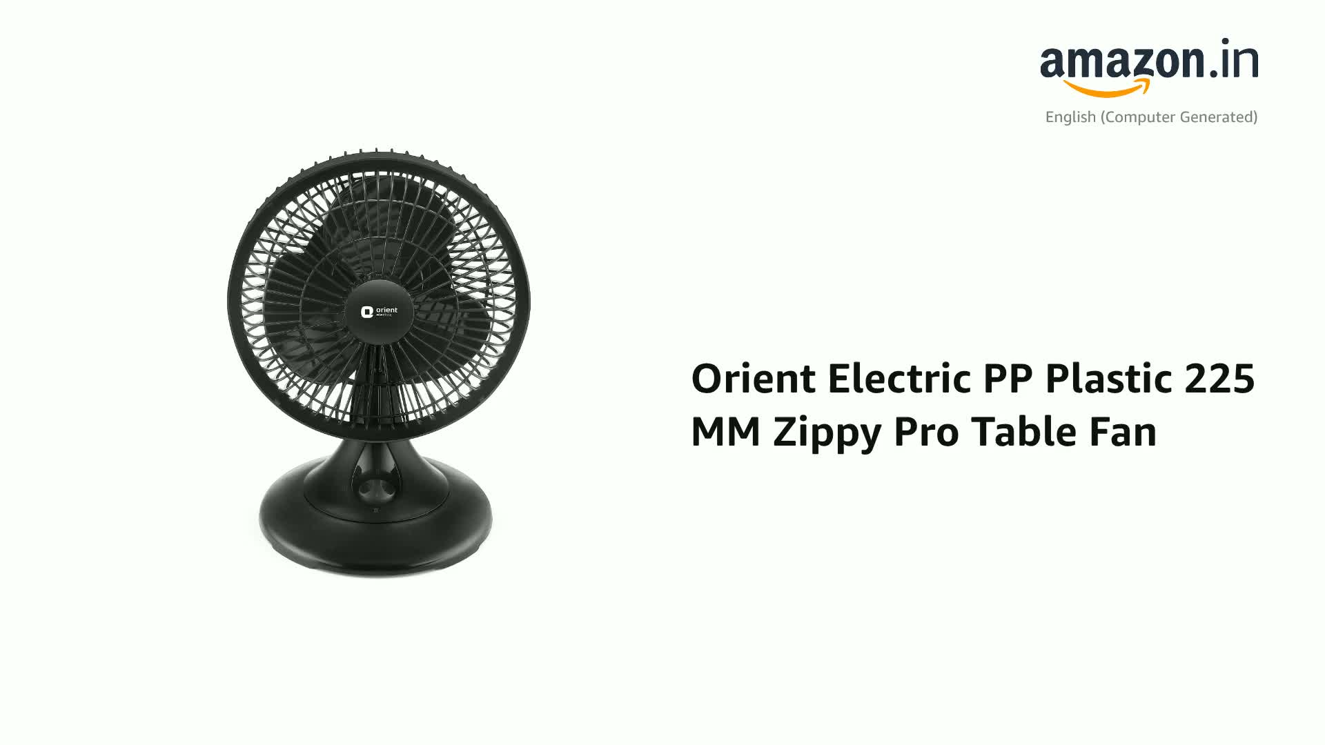Buy Orient Electric PP Plastic 225 MM Zippy Pro Table Fan (Black