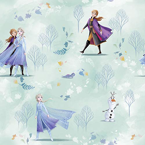 Komar Disney TD5-0001 Frozen Fresh Breeze-1 Rouleau de papier peint intissé 10,05 x 0,53 m pour chambre d'enfant Motif Reine des neiges, Anna, Elsa et Princesse Multicolore