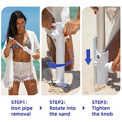 Ammsun TS71110-BLE 7Ft Heavy Duty High Wind Beach Umbrella thumb #5