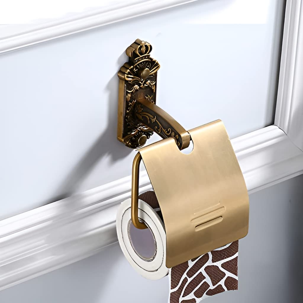 Plantex Antique Aluminum Toilet Paper Roll Holder/Tissue Paper Holder for Washrtoom/Bathroom Accessories (Brass-Antique) (B07W42CVLH) Amazon Price History, Amazon Price Tracker