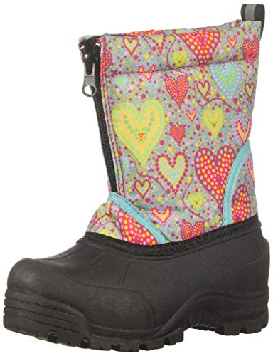 Northside Girls' Icicle Snow Boot, Gray/Multi, 5 Medium US Little Kid