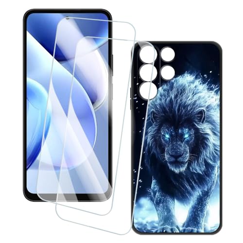 OAGELIM 2�Z�b�g �X�N���[���v���e�N�^�[ + �P�[�X Doogee B10 Pro 4G (6.63 �C���`) �Ƃ̌݊������� �A�[�e�B�X�e�B�b�N�J�X�^���v�����g�J�o�[�Ƌ����K���X�t�B���� �X�N���b�`�h�~ (���C�I��)