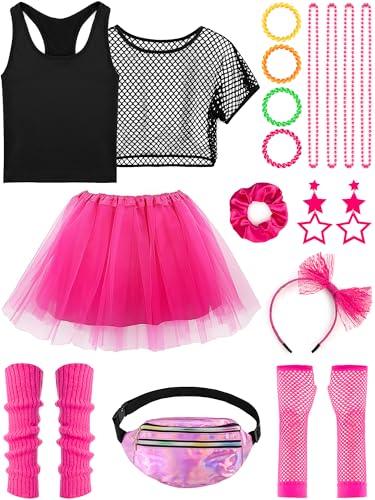 Disfraz 80s para Niñas con Accesorios Retro miniatura 2