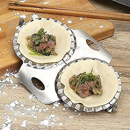 KNYUC MARTStainless Steel Fast Double Dumpling MakerTool,Best Utensils Stainless Steel Ravioli Mould Pierogi Dumpling Maker Wrapper Pastry Dough Cutter Kitchen Accessories