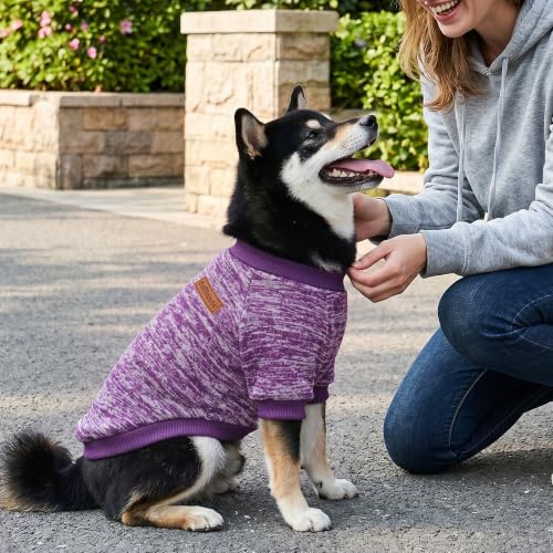 Image of 1 Pack Dog Sweaters for Small Dogs Girl Boy Winter Fleece Clothes Warm Soft Dog Sweatshirt Outfit for Dogs Cats Pet Apparel