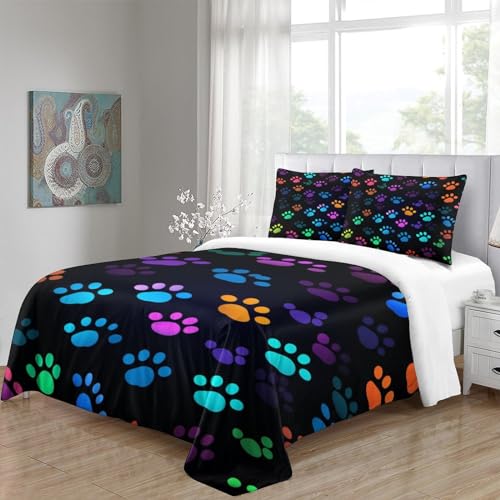 Housse de couette chat 3D parure de lit 220x240 fermeture éclair microfibre