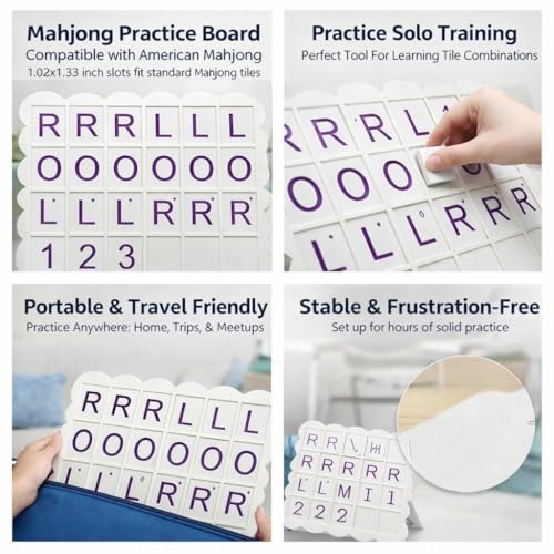 Tablero de práctica Mahjong Solo compatible con fichas estándar miniatura 2