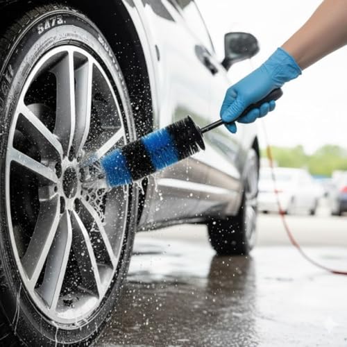 AUTOSHIFT - Ergonomik Saplı Jant ve Lastik Temizleme Fırçası – Araç Detay Temizliği İçin Güçlü Kıllı Detay Fırçası