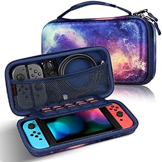 Fintie Torba na Nintendo Switch - futerał do przenoszenia Pokrowiec na pokrowiec z uchwytami na karty do gry 10 i paskiem do konsoli Nintendo Switch Joy-Con i akcesoria, Die Galaxie