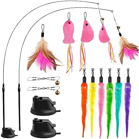 Juguete Pluma de Gato Interactivo con Ventosa Cover