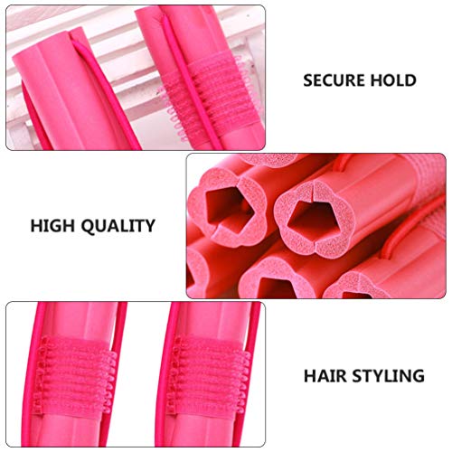 FRCOLOR Conjunto de 12 peças de modelador de cabeleireiro, esponja de plástico, rosa fofo, raízes, r