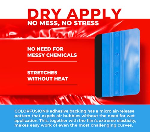 Image of ColorFusion PPF by VViViD, Gloss Ultra Red Dry Apply PPF Vinyl Car Wrap Roll 1.3ft x 5ft