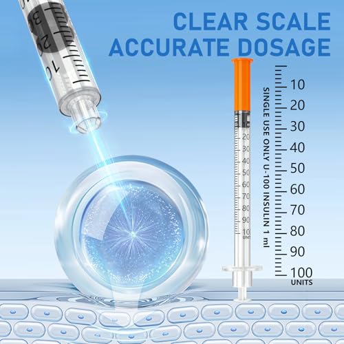 insulin syringe with needle 1cc 30g 51634 8mm - pack of 100 pcs