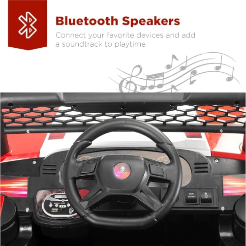 Image of Norman Jr Battery Operated 4x4 ATV Runs on Garden & Sand Surface | Jeep Toy with Remote+Steering+RGB Light+Mp3 USB Music | Rechargeable Car for Kids to Drive 3 to 12 Years | XLarge Size (Bloody Red)