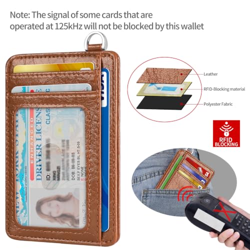 Image of Slim Minimalist Front Pocket Wallet, RFID Blocking Credit Card Holder Wallet with Integrated D-Shackle for Men Women