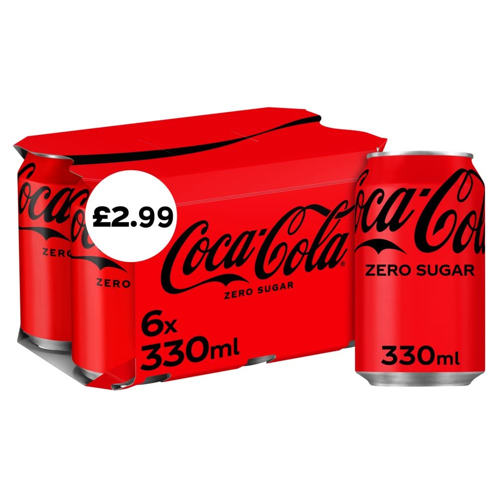 48 x Coke Zero No Sugar Coca Cola Cans 330ml Bulk Perfect For Home, Office, School