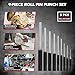 25-Piece Punch and Chisel Set with Roll Pin Punches, Includes Taper, Pin, Center Punches & Cold Chisels for Metalworking, Automotive, and Craft Use