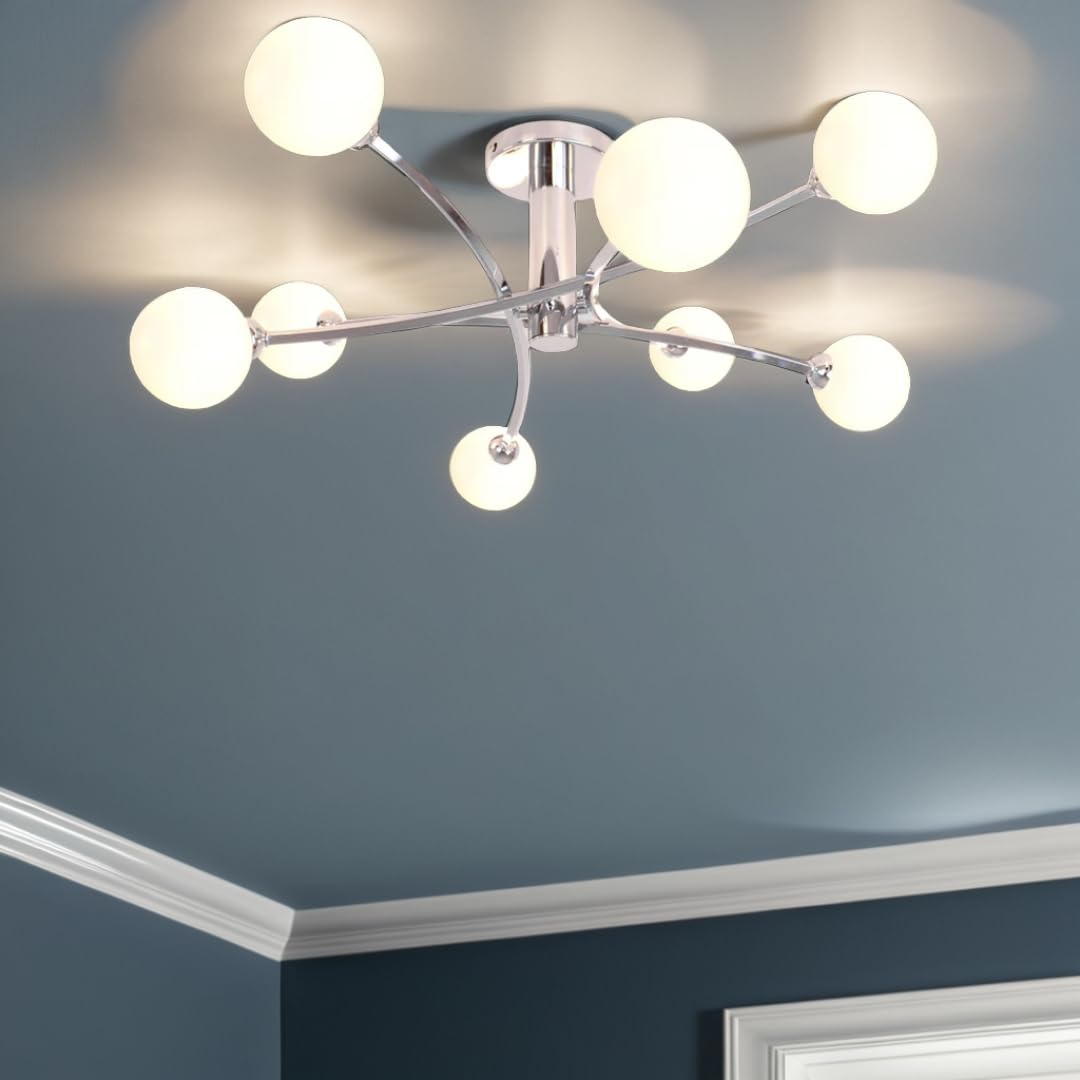 Pagazzi Polished Chrome Bombo 8 Light Ceiling Light
