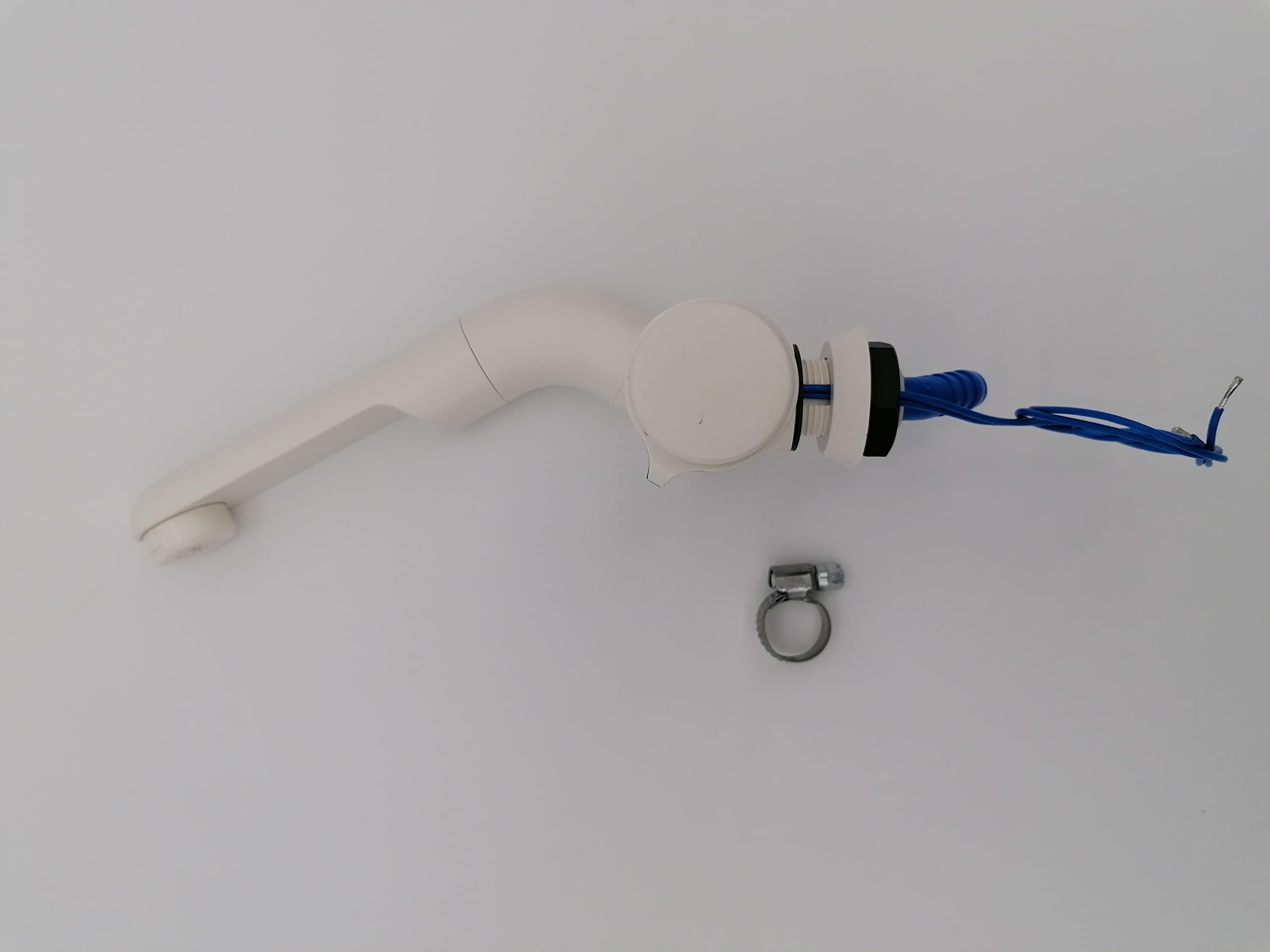CR-MOESANCO® Rubinetto Automatico per Caravan, 12 V, per Lavabo da Barca, Interruttore 12 V-3 A, Resistente alla Pressione fino a 2,5 Bar, Plastica, Colore Bianco e Marrone