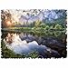 UNIDRAGON Wooden Puzzle Jigsaw, Best Gift for Adults and Kids, Unique Shape Jigsaw Pieces Nature Forest Lake, 9 x 6.2 in (23 x 16 cm), 125 pieces, Small