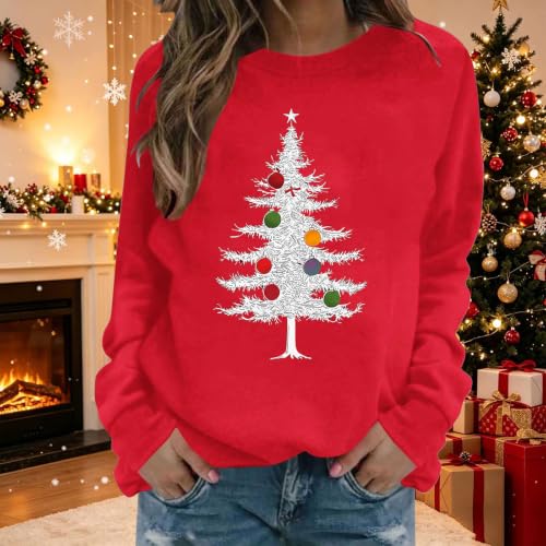 Womens Christmas Sweatshirt Fleece Pullover Funny Cute Holiday Tops - image 2