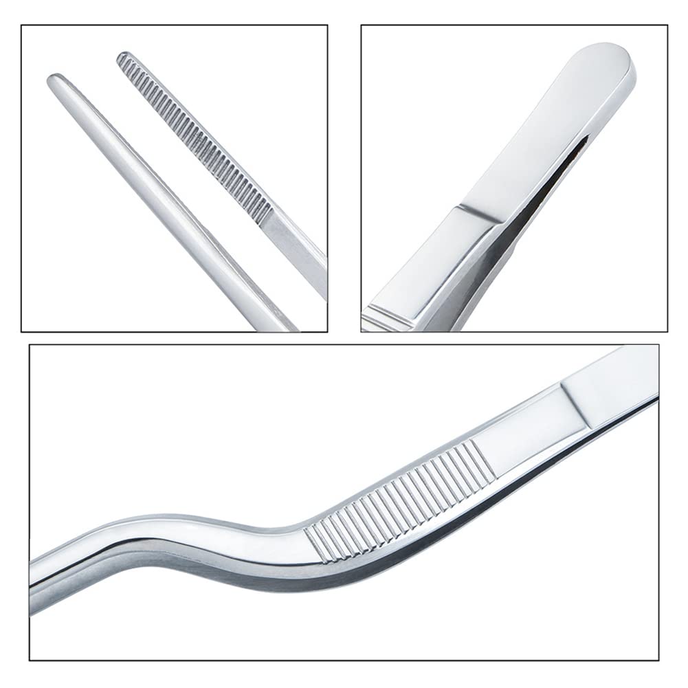 Gebogen roestvrijstalen pincet - Voor het oppakken van visgraten - 14cm - Zilver Gebogen roestvrijstalen pincet - Voor het oppakken van visgraten - 14cm - Zilver