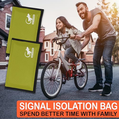 Image of Faraday Bag, Anti-Tracking GPS RFID Car Key Signal Blocker Wallet Shielding Pouch Protective Case for Cell Phone Car Key FOB, Data Privacy, Electronic Device Security (YELLOW - NYLON)