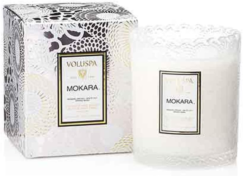 Voluspa Mokara Scalloped Edge Boxed Glass Candle (6.2 Ounces)