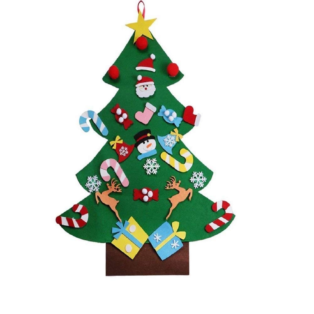 3ft Diy Felt Christmas Tree Set with 26 Detachable Decorations Hanging Decorations for Kids Door Wall Hanging Decoration,95 * 70cm
