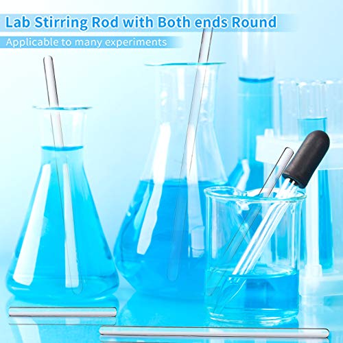 Patelai PATELAI-GLASS STIRRING STICK-46 15 Pieces Glass Stirring Stick Smooth Stir Rod With Both Ends Round, 12/10/ 8/6/ 4/ Inch Glass Mixing Tools For Science, Lab thumb #3