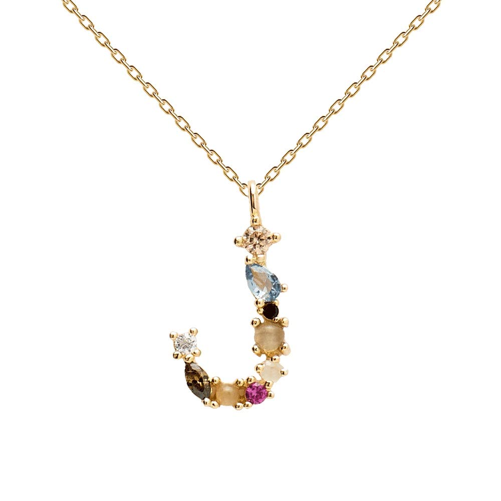 P D Paola Letter J Necklace 925 Sterling Silver 18k Desertcart INDIA