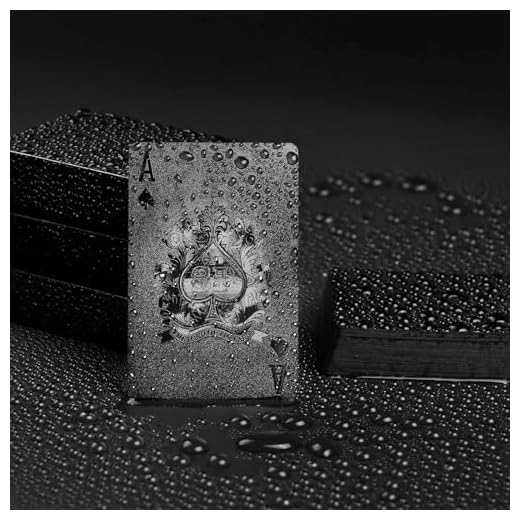 Joyoldelf Cool Black Foil Poker Playing Cards, Waterproof Deck of Cards with Gift Box, Use for Party and Game