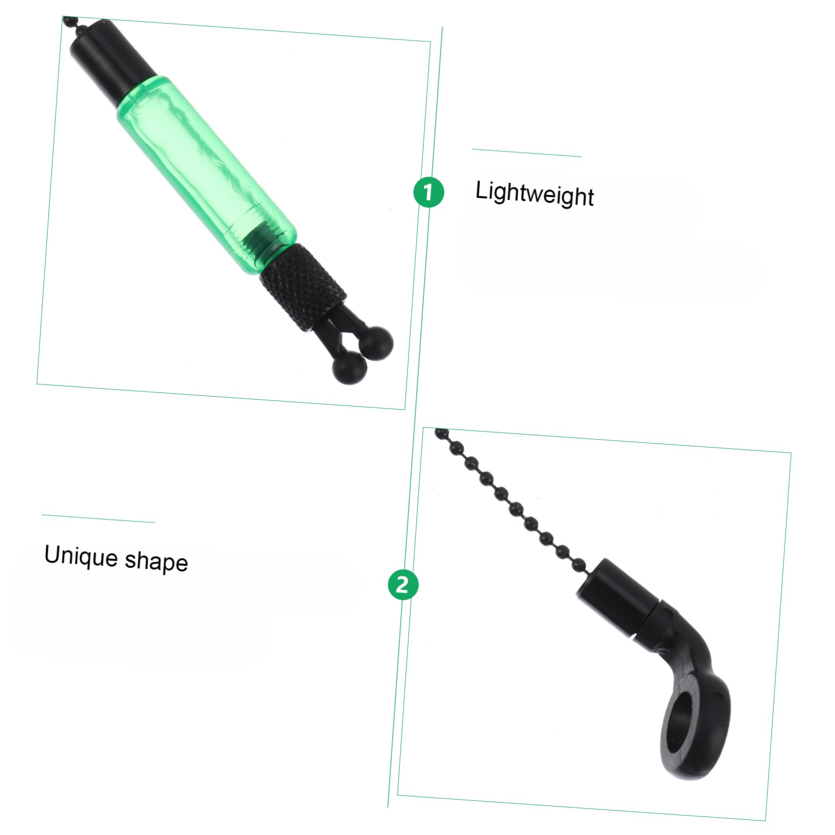 KICHOUSE Fishing Alarm Set Iron Fishing Indicators Rattle Beads for Day/Night on Rod