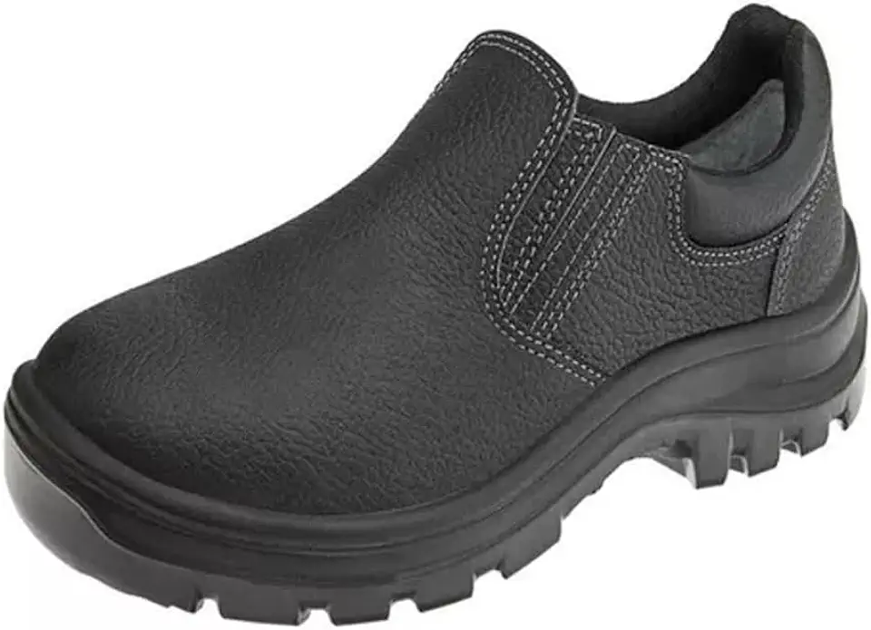 Sapato botina Segurança Ocupacional EPI Vulcaflex Marluvas 10vt48 cabedal em couro Bico PVC e solado Bidensidade