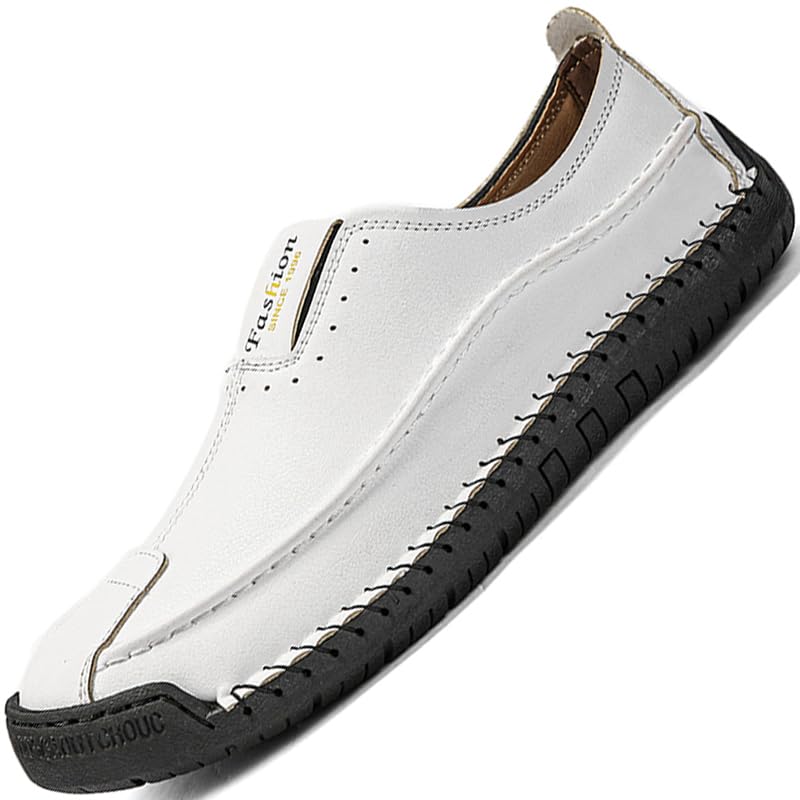 Casual Loafers for Men Shoes Leather Shoe Mens Driving Men's Boat Black White Brown Khaki Blue Size Dress Male Handmade