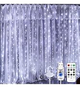 SINAMER Upgrade 300 LED Curtain Light, 9.8ft x 9.8ft Copper Wire String Lights, USB Powered Hangi...