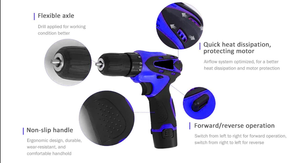 Buy MAHA heavy MultiFunction Cordless Drill Machine 12V LithiumIon