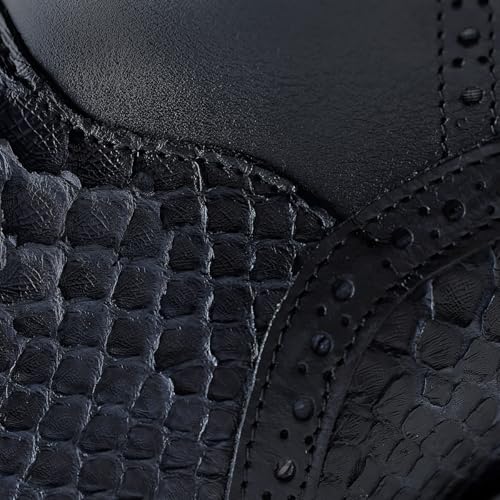 FRANCO CUADRA Men's Boot in Genuine Python Leather Black Gray 827PBTS 5