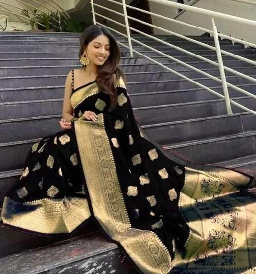 Image of C J Enterprise Women's Pure Kanjivaram Silk Saree Soft Design With Blouse Piece For Wedding (Pari122-51)