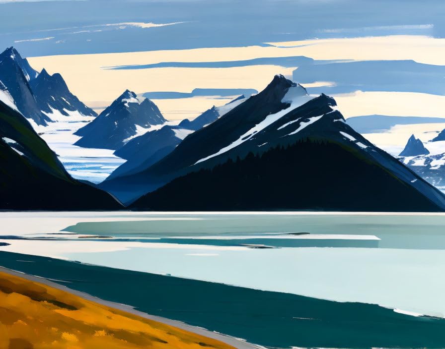 Poster Glacier Bay Alaska tableau toile 58x90 cm sans cadre