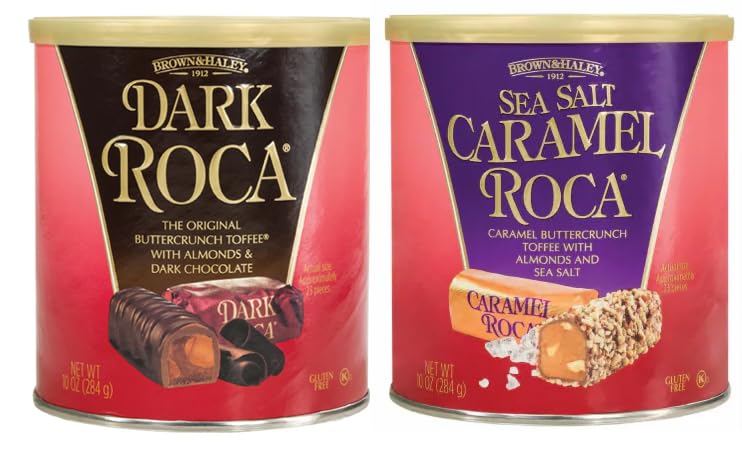 Sea Salt Caramel Roca & Dark Roca Buttercrunch Toffee, 10 oz, Pack of 2