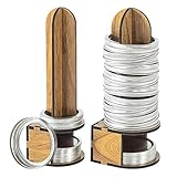 Gestor de de conservas de madera, estante de almacenamiento de anillos de tarro, práctica solución de despensa de cocina, conservación de alimentos, hacer mermeladas, encurtidos, verduras
