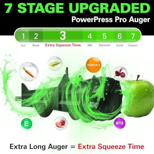 Image of Hamilton Beach Professional Cold Press Slow Juicer with FREE Sorbet Attachment, Smart PurePress Technology, Slow Juicer for Fruits & Vegetables
