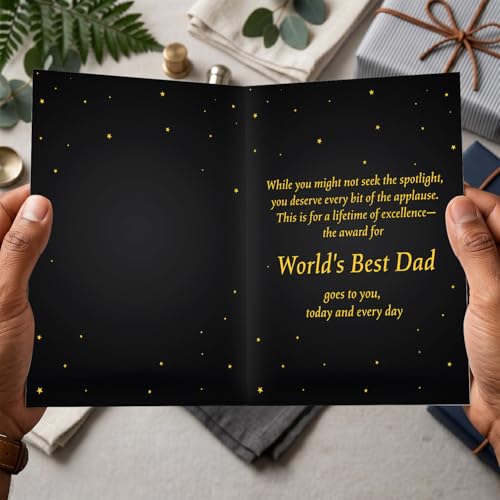 Image of Party Propz Happy Fathers Day Greeting Card - 1 Pc Best Dad Oscar Card for Papa, Best Dad Gifts, Fathers Day Gift, Gifts for Papa (Cardstock)