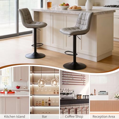 Image of Modern Adjustable Bar Stools Set of 4 for Kitchen Island Height 24 inch-33 inch