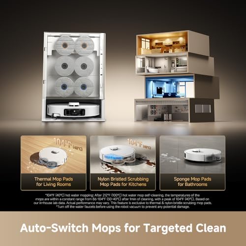 Image of DREAME Matrix10 Pro Robot Vacuum and Mop, Featuring Multi-Mop Switching Dock, Three-Solution Compartment, Detangling Brush, 30,000Pa Suction, 212F (100℃) Mop Self-Cleaning White