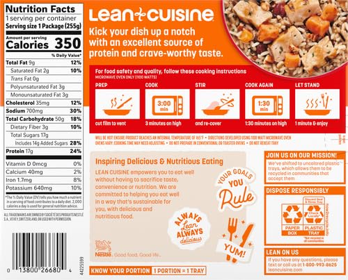 Lean Cuisine Frozen Meal Maple Bourbon Chicken, Protein Kick Microwave Meal, Microwave Chicken Dinner, Frozen Dinner for One, 9 oz