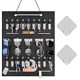 Sonnenbrille Aufbewahrung Organizer,hängende Brillenhalter mit 5 Sonnenbrille Slots 6 Karte Slots 18 Multifunktionsschnallen,Faltbare Wand hängende Beutel Taschen für Brillen Schmuck Schlüssel Headset