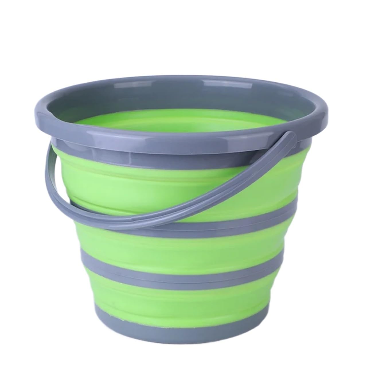 Secchio pieghevole in silicone da 2 pezzi 10 litri, grande capienza, salva spazio, secchio for auto campeggio, pesca, articoli cucina Per La Pesca Campeggio(Green)