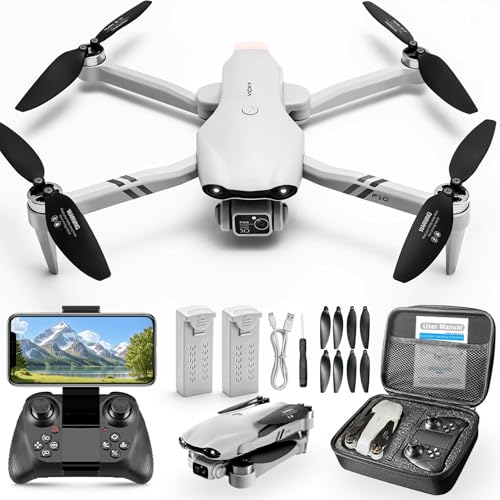 Jiakora Dron con Cámara para Niños y Adultos, Drone para Principiantes, FPV Mini Drone Plegable, Dron Cuadricóptero con Motor sin Escobilla, 2 Baterías, Hover Automático, Regalos Juguetes Niño 8+ años